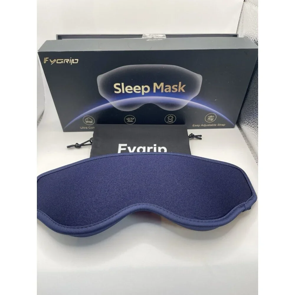 3D Navy Blue Unisex Cooling Eye Mask‎ Sleep Mask 100% Pressure-Free Travel New